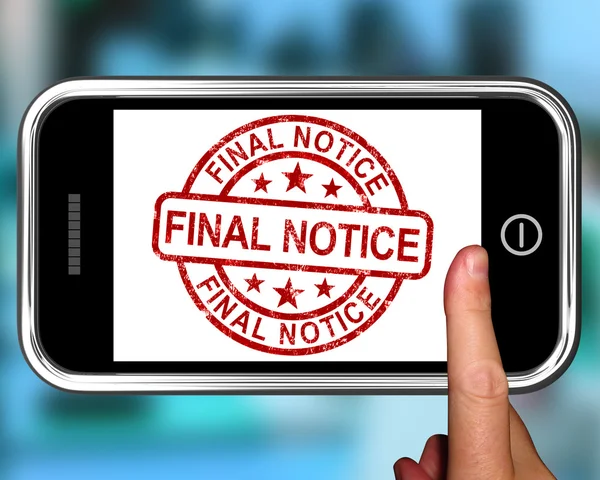 Final Notice On Smartphone Shows Overdue — Stock Photo, Image