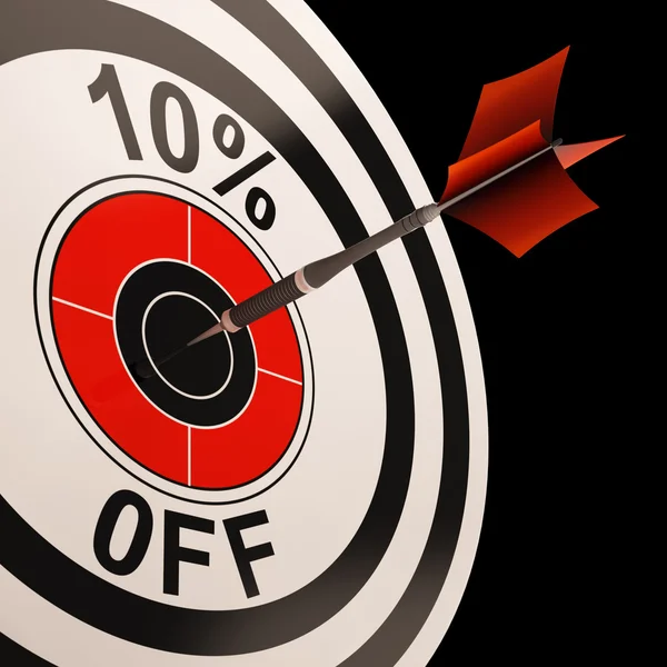 10 Percent Off Shows Percentage Reduction On Price — Stock Photo, Image