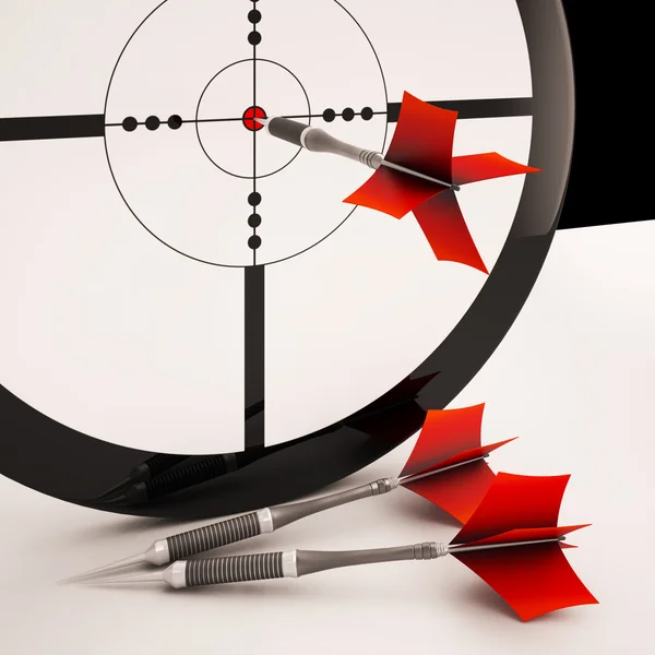 Dart Target Means Focused Successful Aim — Stock Photo, Image