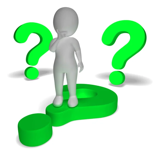 Question Marks Around Man Showing Confusion And Unsure — Stock Photo, Image