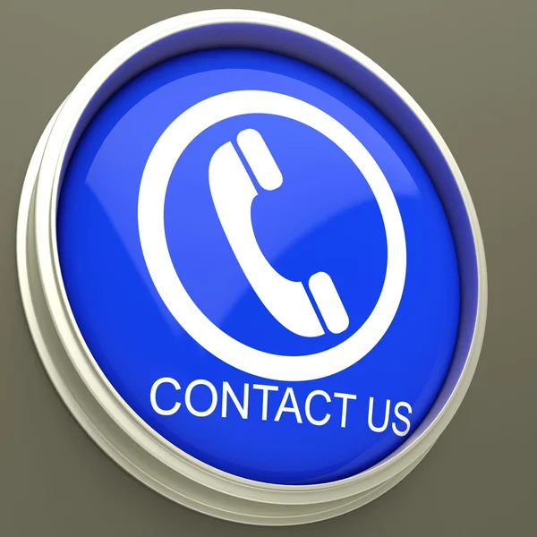 Contact Us Button Shows Assistance — Stock Photo, Image