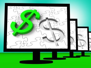 Amerikan mali gösterilen monitörler Doları sembolü