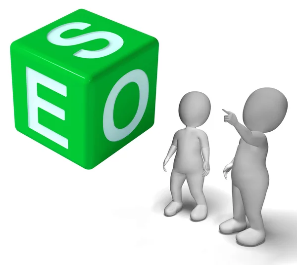 Seo Dice Represents Internet Optimization And Promotion — Stock Photo, Image