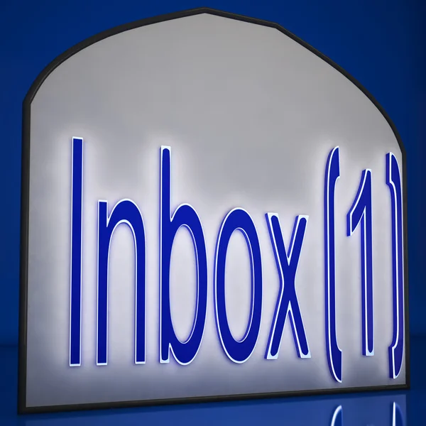 Inbox One Sign - отображает новые сообщения — стоковое фото