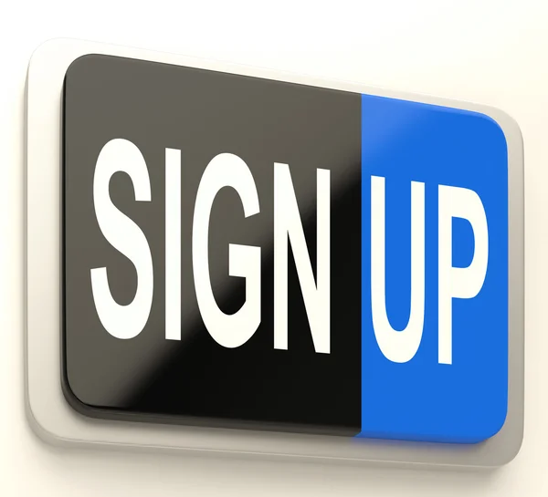 Sign Up Button Showing Website Registration — Stock Photo, Image