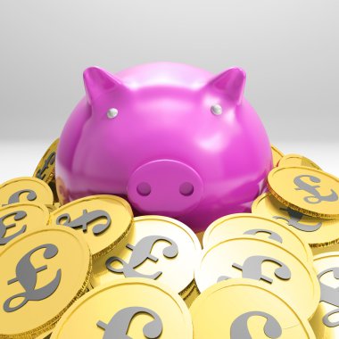 piggybank paralar İngiltere servet gösterilen çevrili