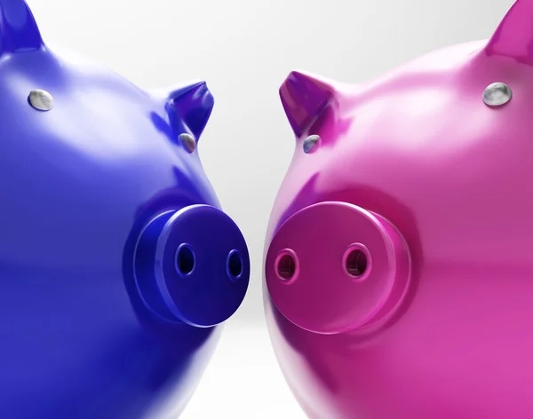 Piggy Duo montre Investir ensemble dans les finances — Photo