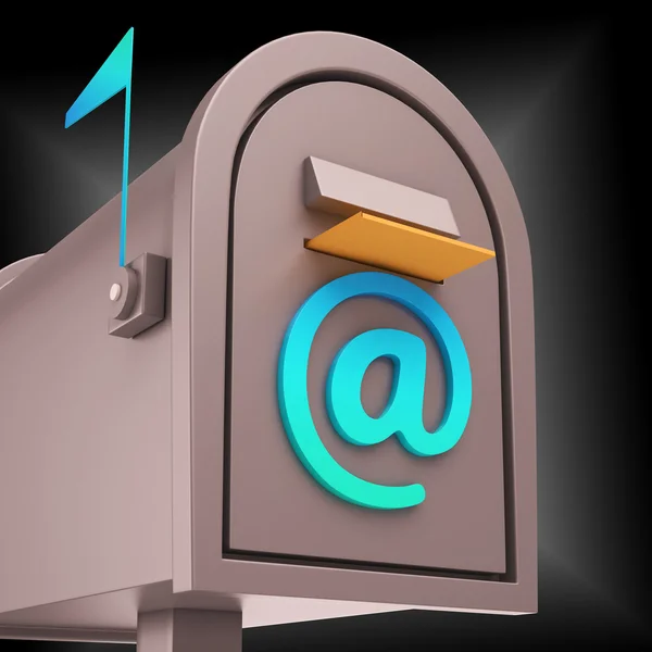 E-mail Postbox Shows Online Communication Through Internet — Stock Photo, Image