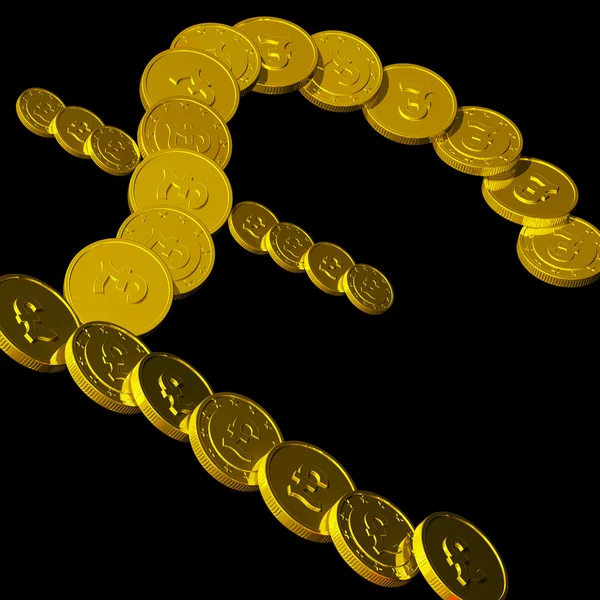 Coins Pound Symbol Showing British Budget — Stock Photo, Image