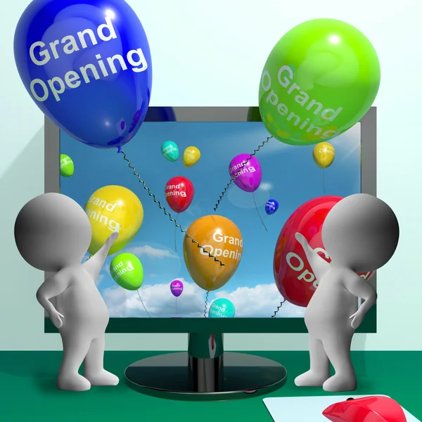 Grand Opening Balloons Showing New Online Store Launch — Stock Photo, Image