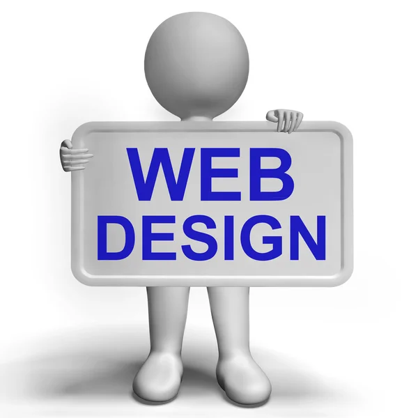 Sinal Web Design mostra criatividade e conceitos da Web — Fotografia de Stock