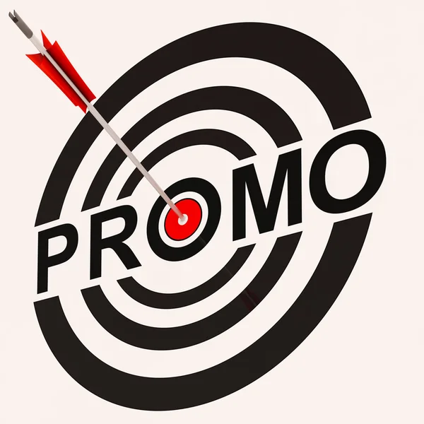 Znak promocyjny pokazuje promocja rabat oferta reklam — Zdjęcie stockowe