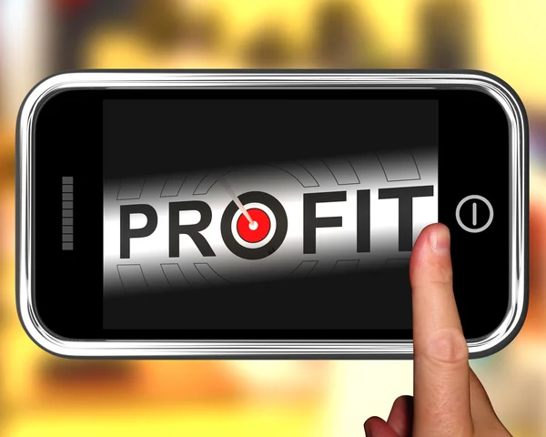 Profit On Smartphone Shows Aimed Progress — Stock Photo, Image