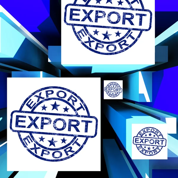 Export On Cubes Showing Worldwide Shipping — Stock Photo, Image