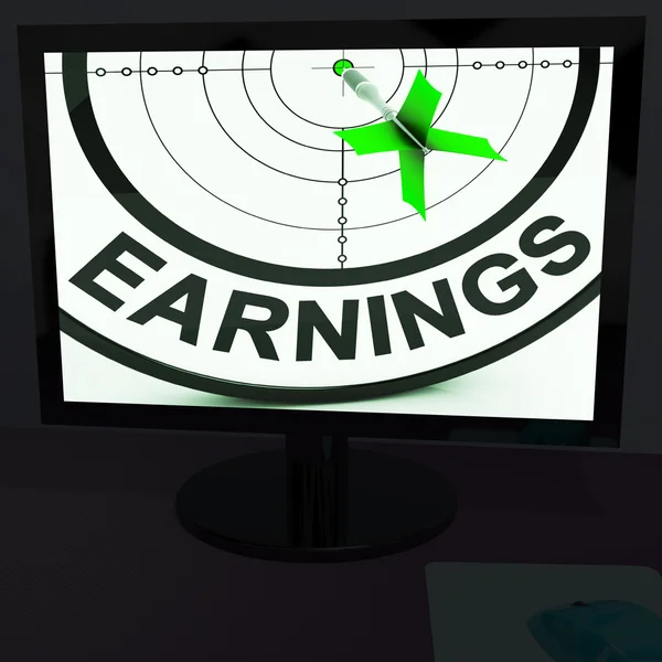 Lucros no monitor mostrando rendimentos rentáveis — Fotografia de Stock