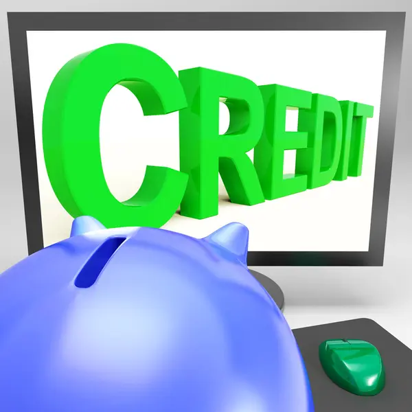 Credit On Monitor Showing Money Loan — Stock Photo, Image