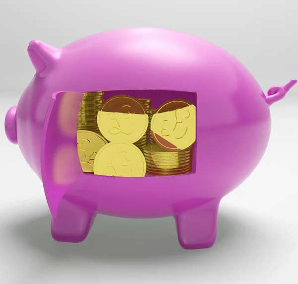 Pounds In Piggy Shows UK Profit And Prosperity — Stock Photo, Image