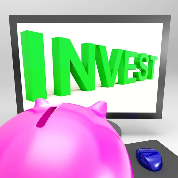 Invest Screen Shows Growing Stocks For Investor — Stock Photo, Image