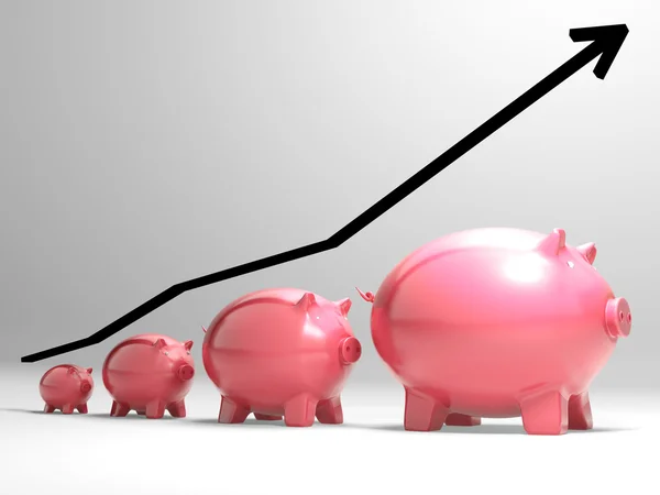 Growing Piggy Shows Financial Growth — Stock Photo, Image