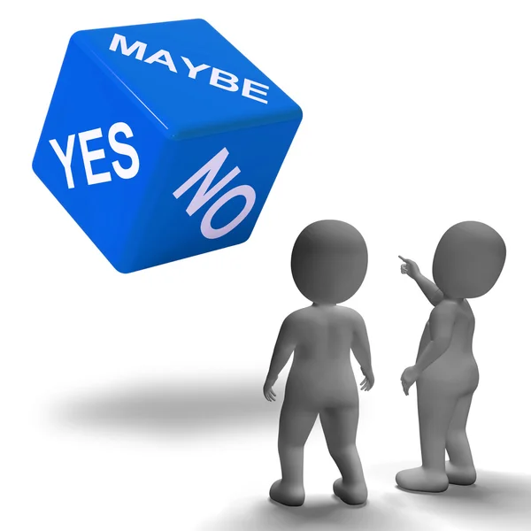 Maybe Yes No Dice Represents Uncertainty And Decisions — Stock Photo, Image