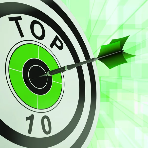 Top Ten cél azt mutatja, hogy sikeres rangsor díj — Stock Fotó
