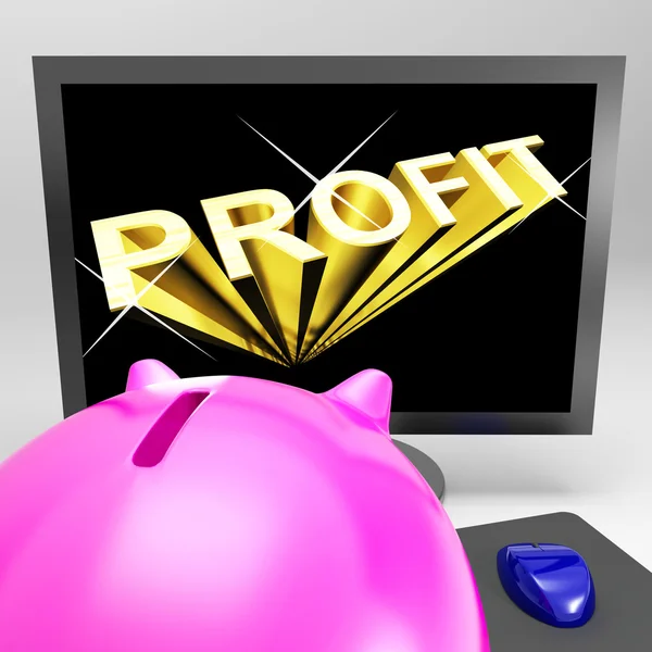 Profit Screen Shows Success And Market Growth — Stock Photo, Image