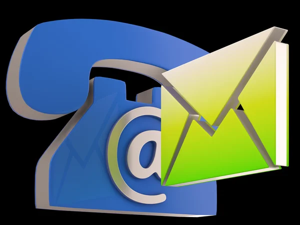Telefoon envelop toont telefoon en e-mail correspondentie — Stockfoto