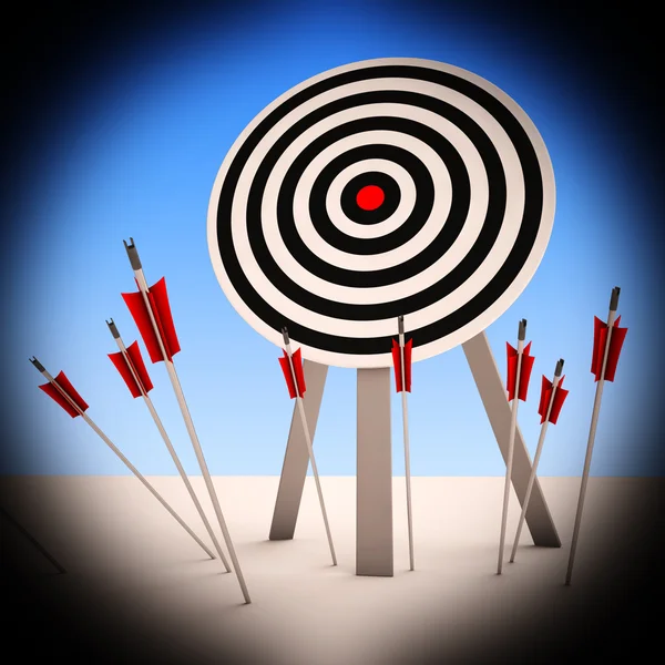 Arrows On Floor Shows Ineffective Targeting — Stock Photo, Image