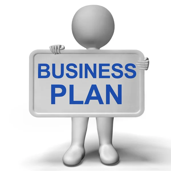 Business Plan Sign Showing Mission And Organizing — Stock Photo, Image