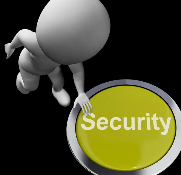 Sicherheitsbutton zeigt Verschlüsselung und Sicherheit der Privatsphäre — Stockfoto
