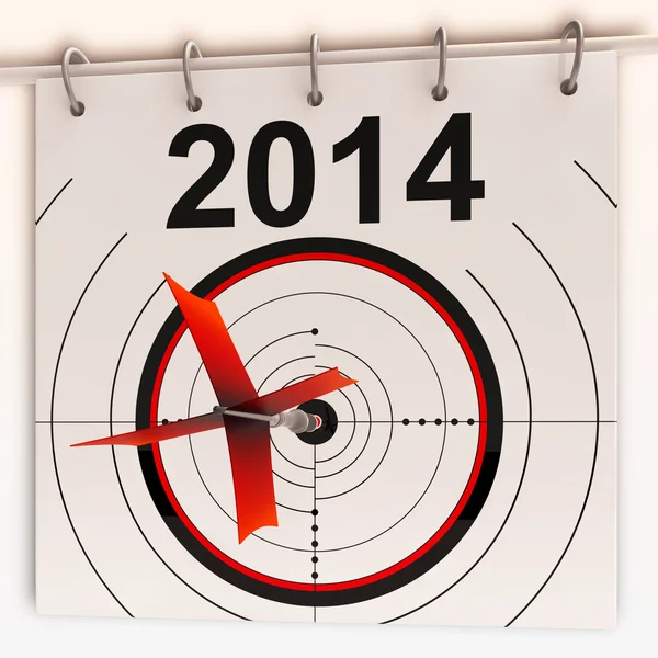 2014 Alvo significa projeção de metas futuras — Fotografia de Stock