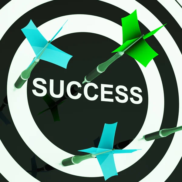 Success On Dartboard Shows Unsuccessful Goals — Stock Photo, Image