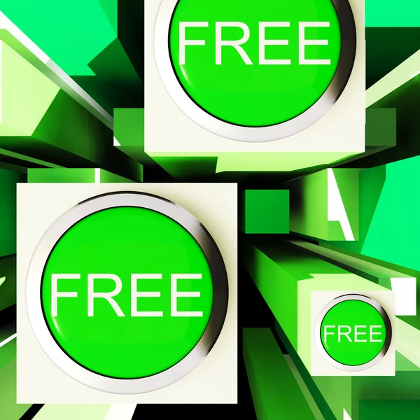 Free Buttons On Cubes Showing Freebie Products — Stock Photo, Image