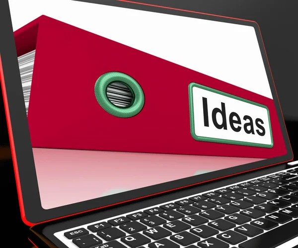 Ideas File On Laptop Showing Concepts — Stock Photo, Image