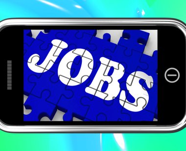 Jobs On Smartphone Shows Vocational Guidance clipart