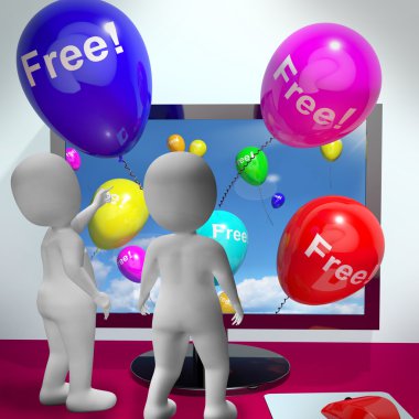 Balonlar ile ücretsiz gösteren freebies ve online promosyonlar