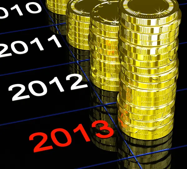 Coins On 2013 Showing Current Monetary Status — Stock Photo, Image