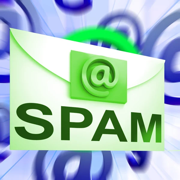Spam Envelope Shows Security Unwanted Mail Inbox — Stock Photo, Image