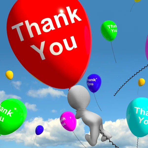 Obrigado Balões mostrando agradecimentos e gratidão — Fotografia de Stock