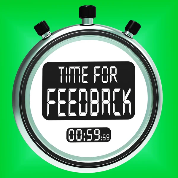 Tijd voor feedback zin advies evaluatie en enquêtes — Stockfoto