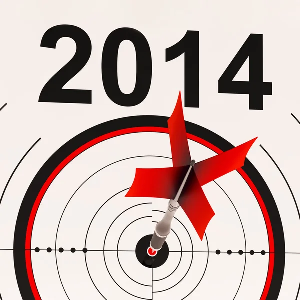 Kalendarz 2014 pokazuje planowania rocznego projekcji — Zdjęcie stockowe