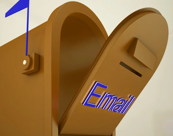 E-Mail-Box mit E-Mails geöffnet — Stockfoto