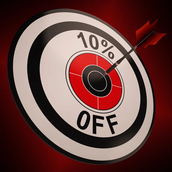 10 Percent Off Shows Markdown Bargain Advertisement — Stock Photo, Image