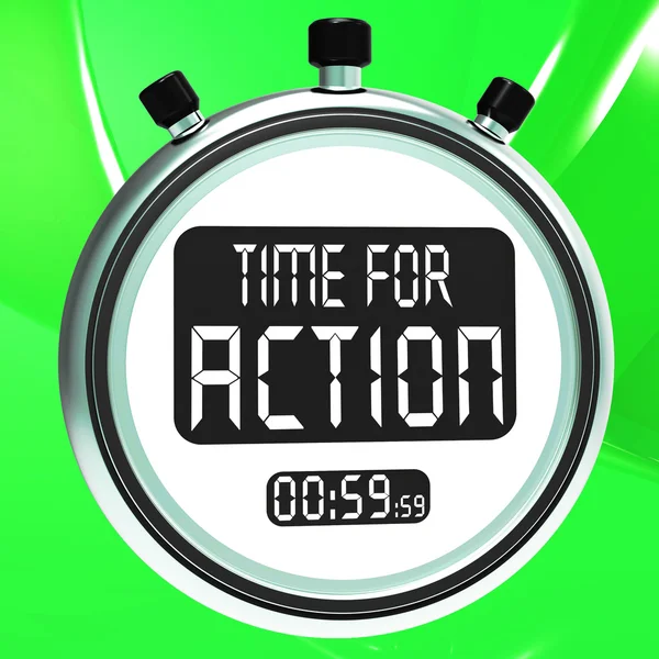Tempo per l'azione L'orologio mostra di ispirare e motivare — Foto Stock