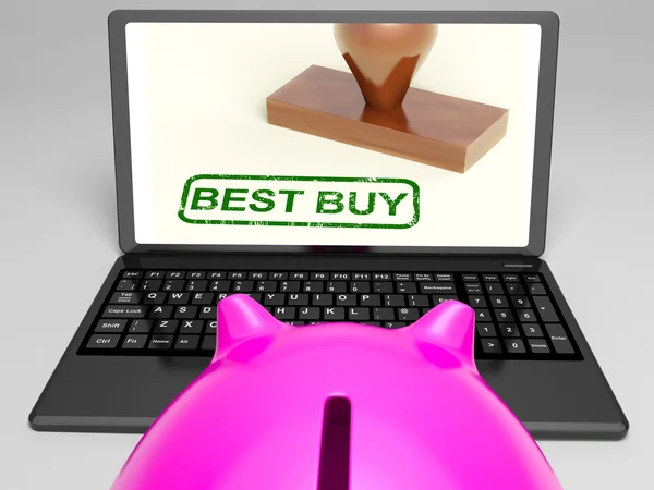 Best Buy On Laptop Showing Excellent Sale — Stock Photo, Image