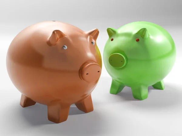 Pair Of Pigs Shows Investment And Security — Stock Photo, Image