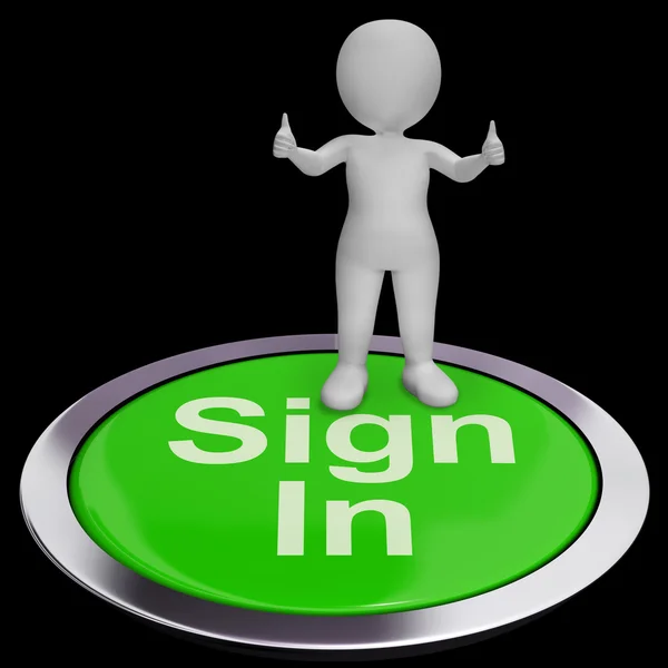 Sign In Button Shows Website Logins And Signin — Stock Photo, Image