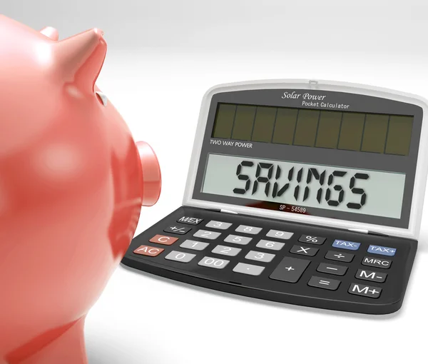 Калькулятор заощаджень показує зростання зберегти та інвестувати — стокове фото