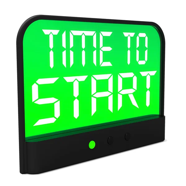 Time To Start Message Shows Beginning Or Activating — Stock Photo, Image