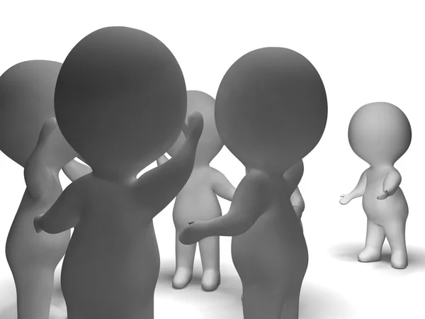 Excluded From Group 3d Character Showing Bullying — Stock Photo, Image